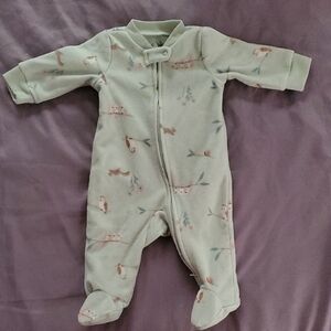 Carter's White and Pink Baby Footie